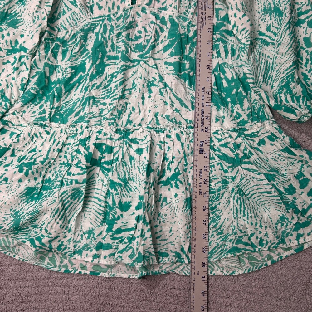 Blue Island Mini Dress Boho Tiered XS Seagreen Tropical Beach Tassel Crochet - Picture 5 of 7